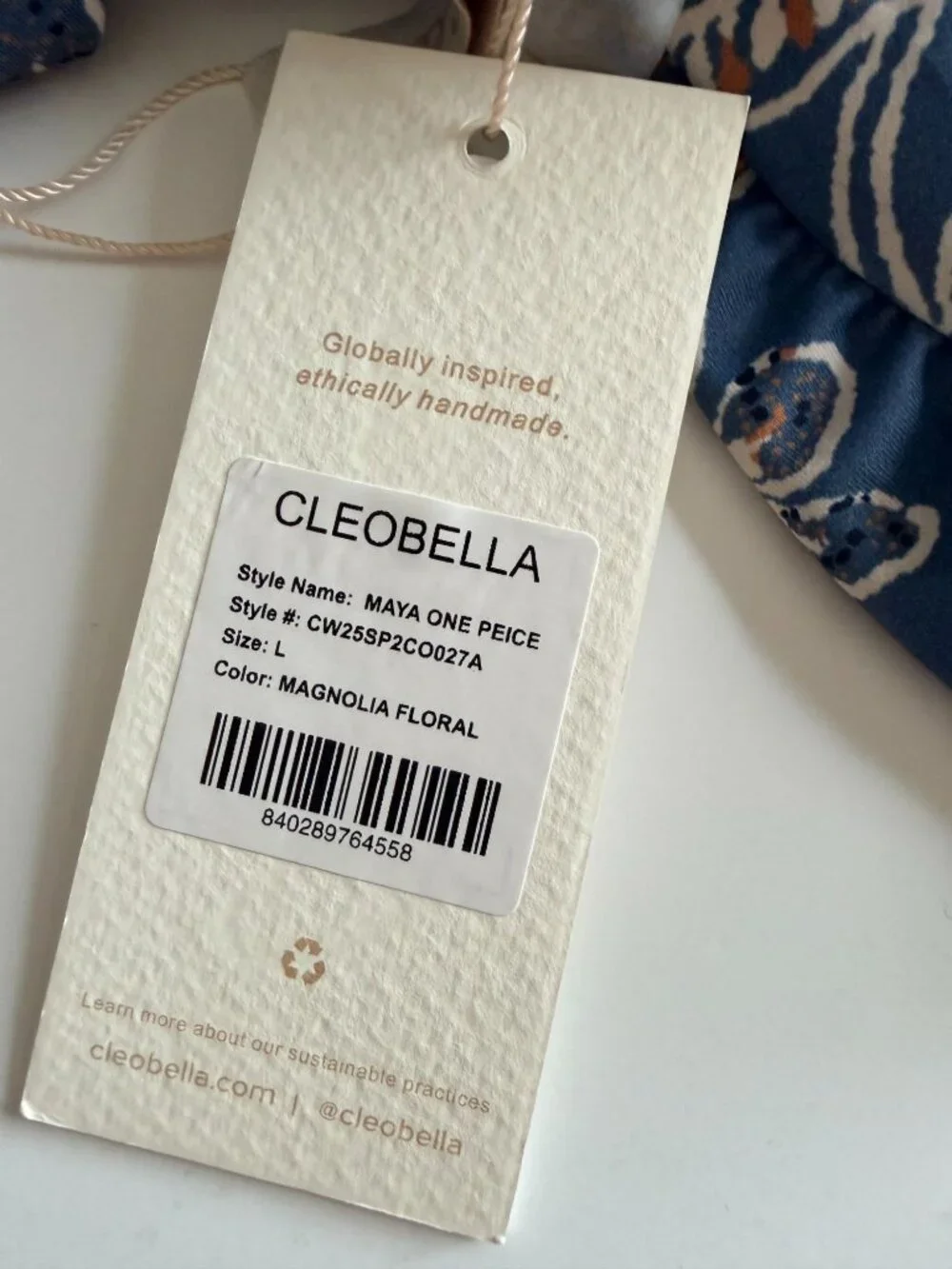 Cleobella Maya One Piece Swimsuit Magnolia Floral One Shoulder L NWT